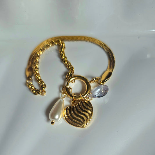 Bonded- Adjustable bracelet with charms